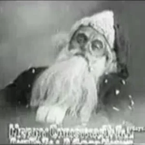 Papai Noel no primeiro filme de cinema com o Bom Velhinho, The Night Before Christmas Santa Claus, de 1905